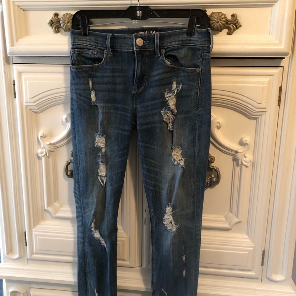 Express tattered denim NWT